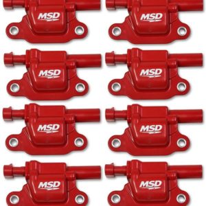 MSD - Ignition Coil Blaster Series GM Gen V DI ENGINES, 2014+, Square, Red, 8-Pack (82668)