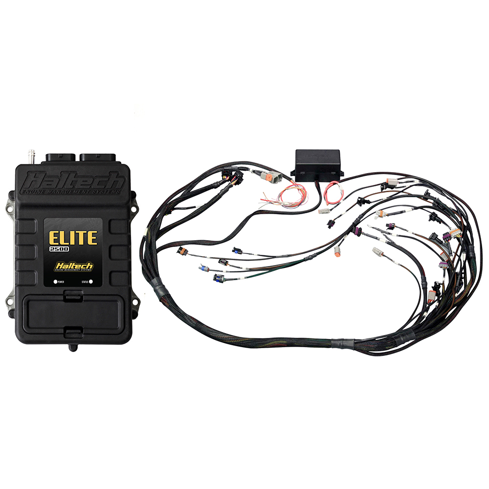 Haltech - Elite 2500 + GM GEN IV LSx (LS2/LS3 etc) DBW Ready Terminated Harness Kit (Injector Connector: Bosch EV6)