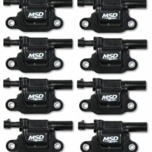 MSD - GM Gen V Blaster Series Ignition Coil - Gen V Direct Injected Engine - Black - 8 Pack - Square (826683)